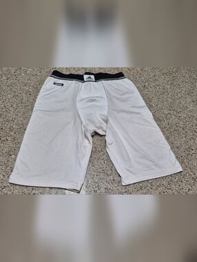 Adidas Climalite Sliding Shorts Youth Medium White Padded Baseball Softshell